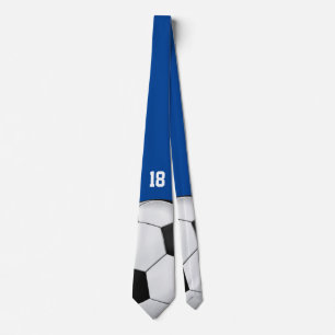 Je eigen nummer Football Soccer Deep Blue Stropdas