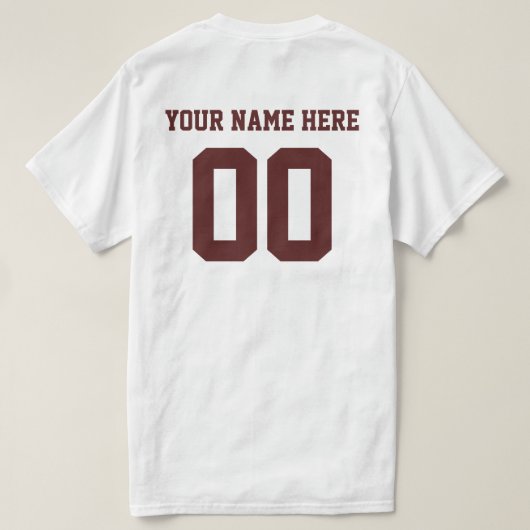 Je eigen nummers en naam t-shirt (Design achterkant)