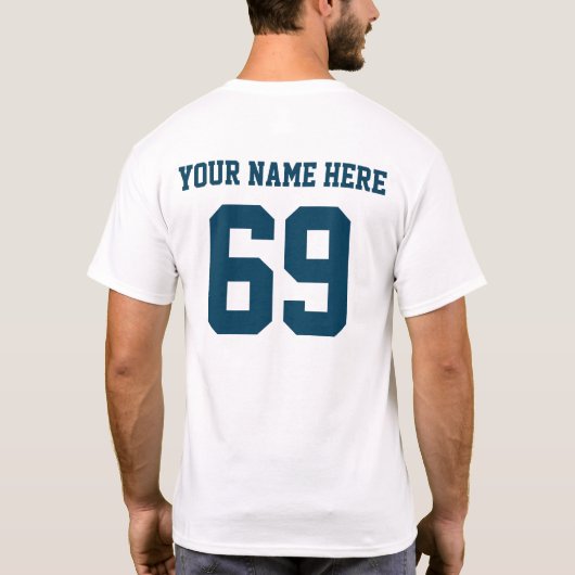 Je eigen nummers en naam t-shirt (Achterkant)