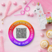 Je Eigen Ontwerp QR Code Aangepaste Tekst Papieren Bordje (Feest)