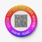 Je Eigen Ontwerp QR Code Aangepaste Tekst Papieren Bordje (Voorkant)