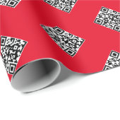 Je eigen QR-code | Eenvoudig herhalend patroon Cadeaupapier (Rol Hoek)