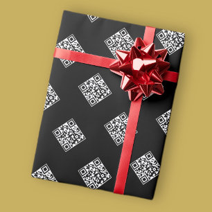 Je eigen QR-code   Eenvoudig herhalend patroon Cadeaupapier