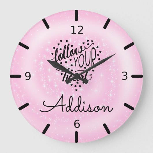 Je eigen roze aanpassen Volg je hart Grote Klok (Voorkant)