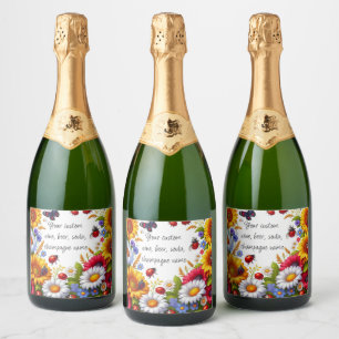 Je eigen set met voedsetiketten en dranklabels sparkling wijnetiket