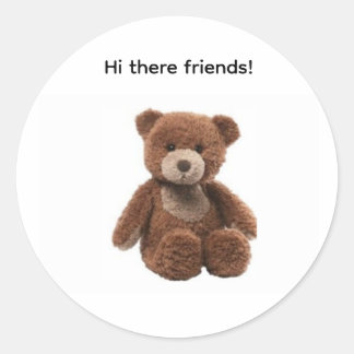 Je eigen teddybeer vriend ronde sticker