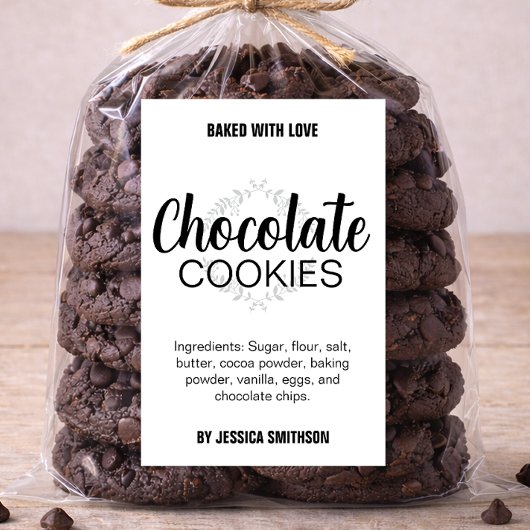 Je eigen tekst Cookies (of ander woord) label CK01 Voedselcontainer Etiket