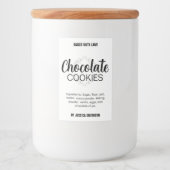 Je eigen tekst Cookies (of ander woord) label CK01 Voedselcontainer Etiket (Voorkant)