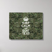 Je eigen tekst digitale camo Woodland kalm houden Canvas Afdruk (Voorkant)