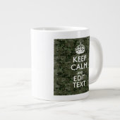 Je eigen tekst digitale camo Woodland kalm houden Grote Koffiekop (Voorkant rechts)