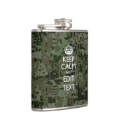 Je eigen tekst digitale camo Woodland kalm houden Heupfles (Rechts)