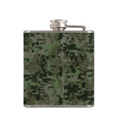 Je eigen tekst digitale camo Woodland kalm houden Heupfles (Achterkant)