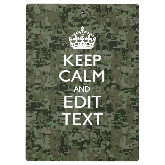 Je eigen tekst digitale camo Woodland kalm houden Klembord (Achterkant)