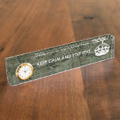 Je eigen tekst digitale camo Woodland kalm houden Naambordje (Zijkant)