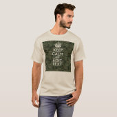 Je eigen tekst digitale camo Woodland kalm houden T-shirt (Voorkant volledig)