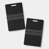 Je eigen tekst en moderne strepen | Zwart en wit Badge (Voor- en achterkant)