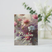 Je eigen tekst gemengde bloemen 19 sjabloon (Staand voorkant)