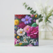 Je eigen tekst gemengde bloemen 23 sjabloon (Staand voorkant)