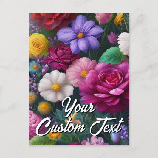 Je eigen tekst gemengde bloemen 23 sjabloon (Voorkant)
