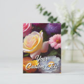 Je eigen tekst gemengde bloemen 27 sjabloon (Staand voorkant)