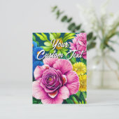 Je eigen tekst gemengde bloemen 28 sjabloon (Staand voorkant)