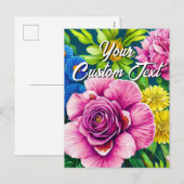 Je eigen tekst gemengde bloemen 28 sjabloon (Voorkant / Achterkant)