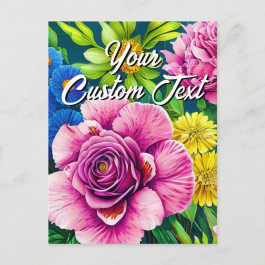 Je eigen tekst gemengde bloemen 28 sjabloon (Voorkant)