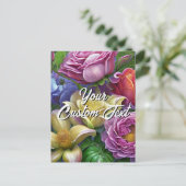 Je eigen tekst gemengde bloemen 33 sjabloon (Staand voorkant)