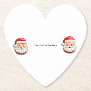 Je eigen tekst Kerstman Koekje Kerstmis Kartonnen Onderzetters