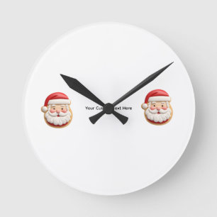 Je eigen tekst Kerstman Koekje Kerstmis Ronde Klok