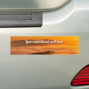 Je eigen tekst zonsopgang boven nevelig landschap bumpersticker