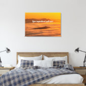 Je eigen tekst zonsopgang boven nevelig landschap canvas afdruk (Insitu (Slaapkamer))