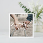 Je eigen verloving foto-aankondigingskaart aankondiging (Staand voorkant)