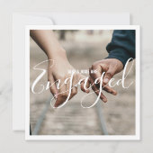 Je eigen verloving foto-aankondigingskaart aankondiging (Voorkant)