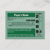 Je eigen voetbalkaart maken visitekaartje (Achterkant)