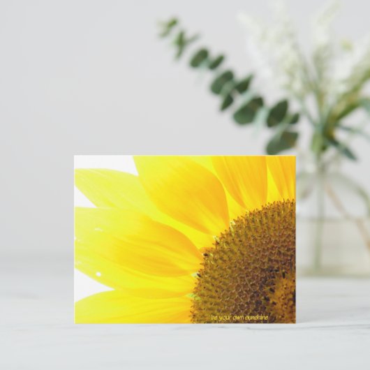 je eigen zonnebloem zijn briefkaart (Staand voorkant)