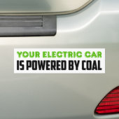 Je elektrische auto wordt aangedreven door steenko bumpersticker (Op auto)