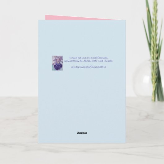 Je engelen zijn altijd bij je bloemenbloem kaart (Achterkant)