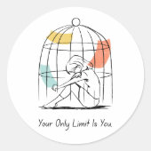 Je enige beperking ben jij – Empowerment Sticker (Voorkant)