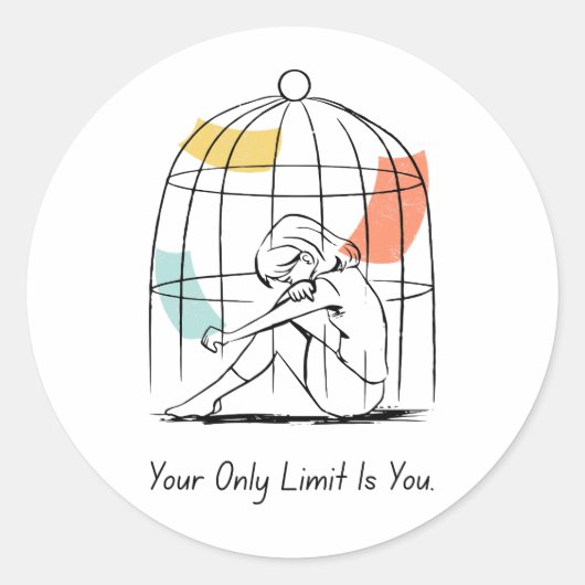 Je enige beperking ben jij – Empowerment Sticker (Voorkant)