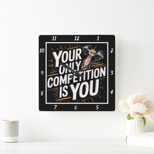 Je enige concurrent ben jij vierkante klok (Huis)