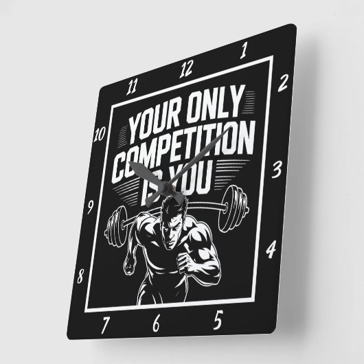 Je enige concurrent ben jij vierkante klok (Hoek)