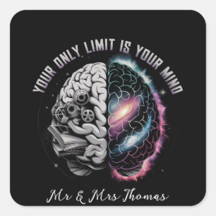 Je enige limiet is je geest: Motivatie quote Vierkante Sticker