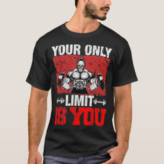 Je enige limiet is je grappige gym en fitness Moti T-shirt