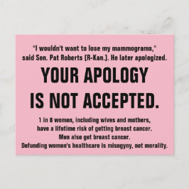 Je excuses worden niet geaccepteerd. briefkaart