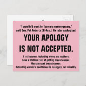 Je excuses worden niet geaccepteerd. briefkaart (Voorkant / Achterkant)