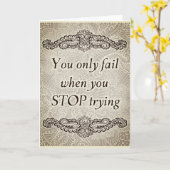 Je faalt alleen als je stopt - Positieve offertes Kaart (Gele Bloem)