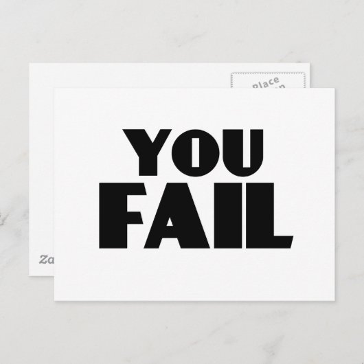 Je faalt briefkaart (Voorkant / Achterkant)