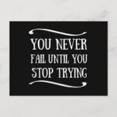 Je faalt nooit totdat je stopt met motivatie probe feestdagenkaart (Voorkant)