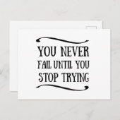 Je faalt nooit totdat je stopt met motivatie probe feestdagenkaart (Voorkant / Achterkant)